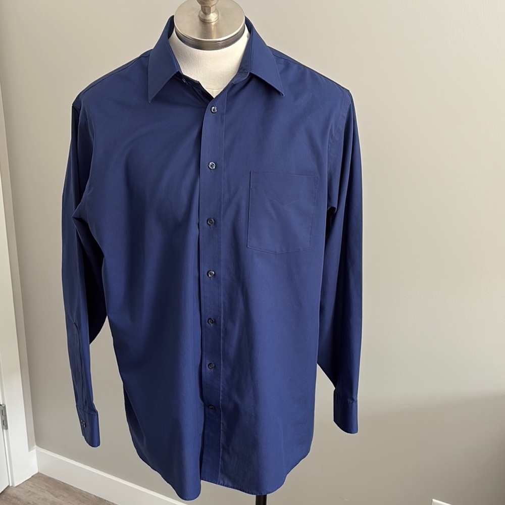 Stafford Blue Dress Shirt Classic Design
